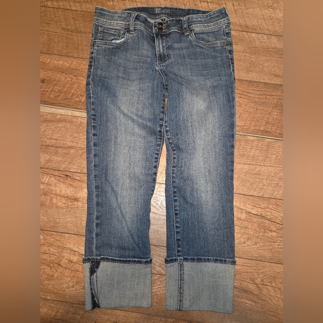 Kut From Tje Kloth Straight Leg Cuffed Jeans
